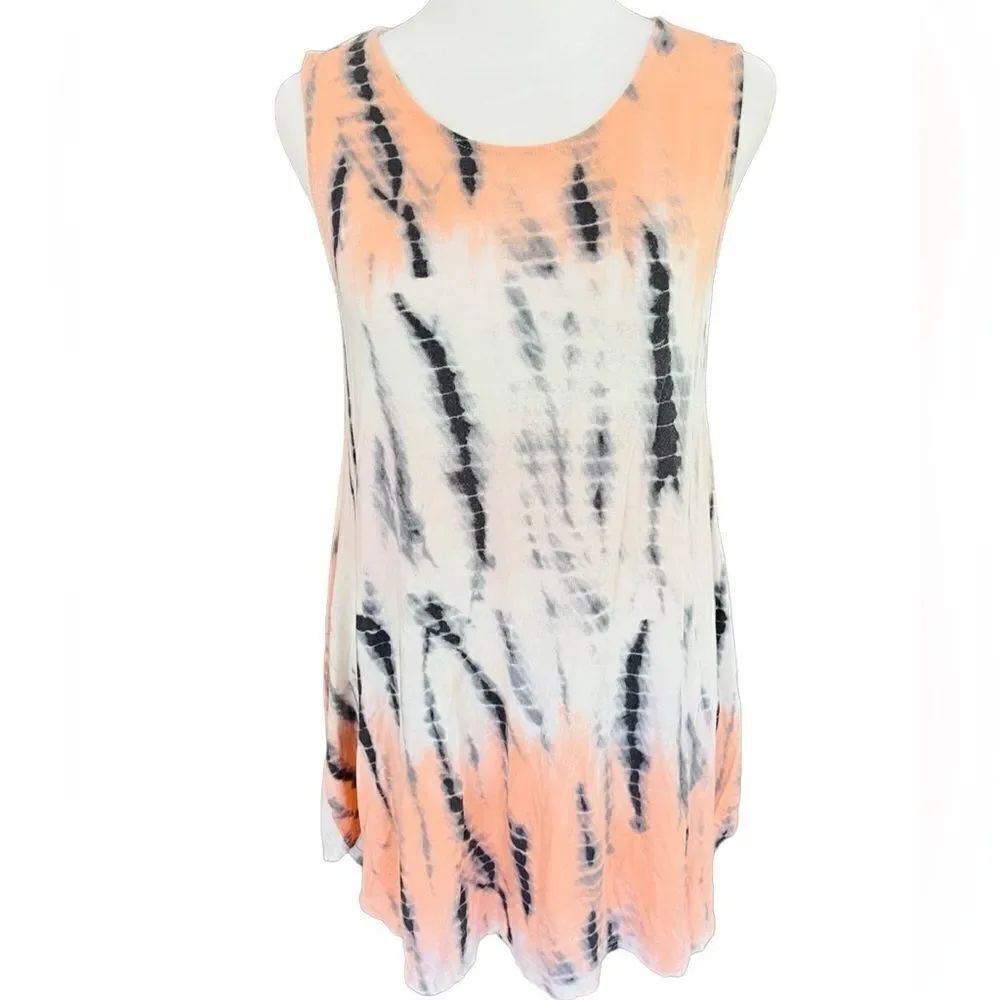 Viamor tie dye loose fit tank top, cut out back